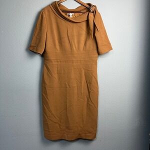 Suite 7 Womens Sheath Dress Size 16 Brown Cowl Neck Career Party Church Granny